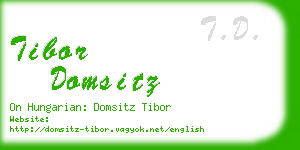 tibor domsitz business card
